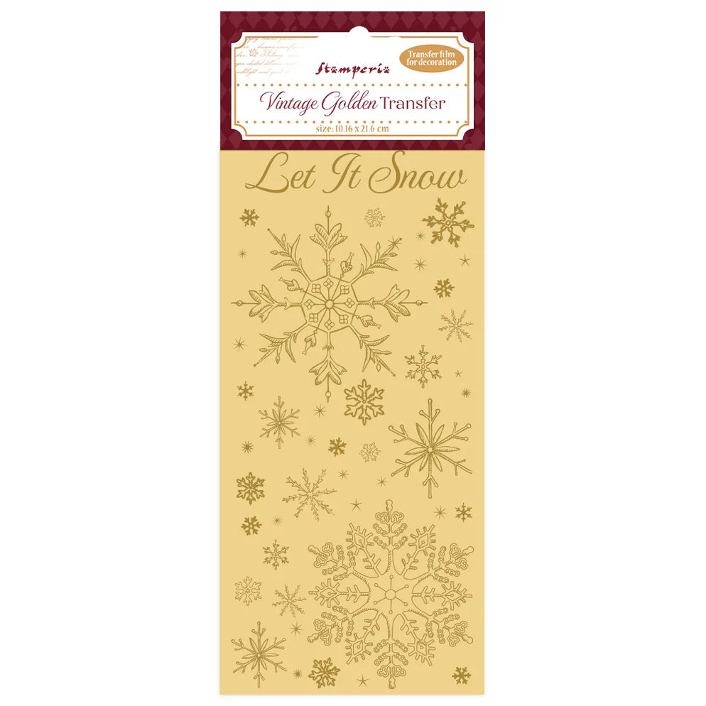 Stamperia Vintage Golden Transfer - Let It Snow