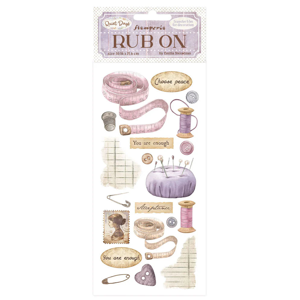 Stamperia Rub-On - Quiet Days Sewing