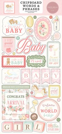 Baby Girl Chipboard from the little lullabies collection
