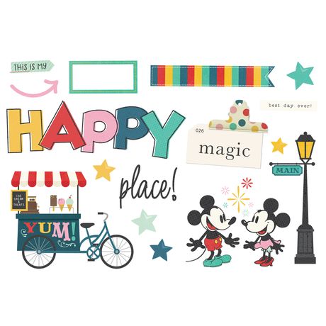 Simple Stories Simple Page Pieces Die Cuts - Say Cheese Happiest Place