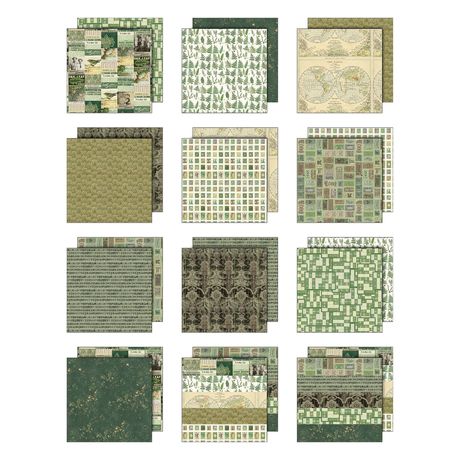 Idea-Ology Double-Sided Cardstock 8x8 - Palette Collection - Green