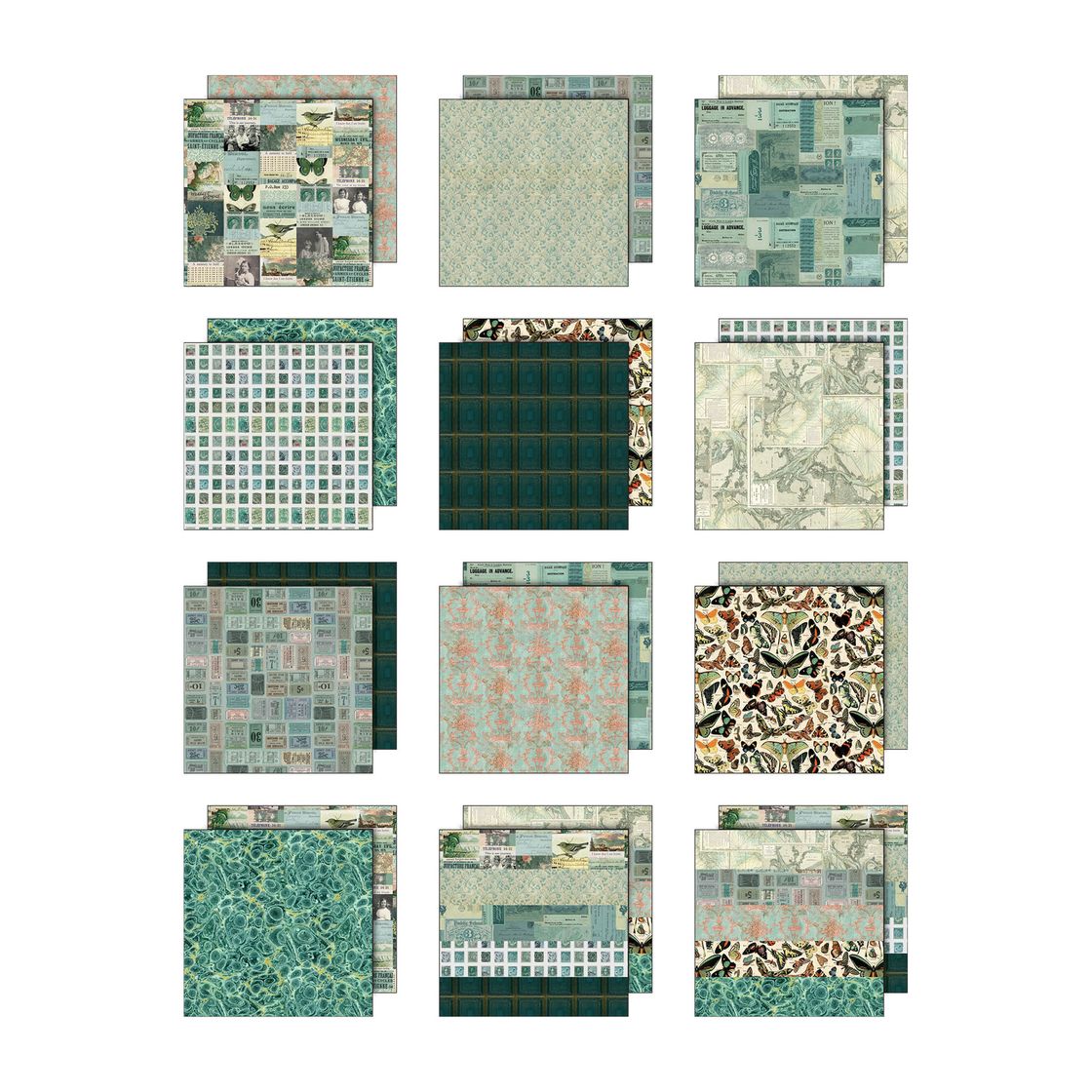 Idea-Ology Double-Sided Cardstock 8x8 - Palette Collection - Teal