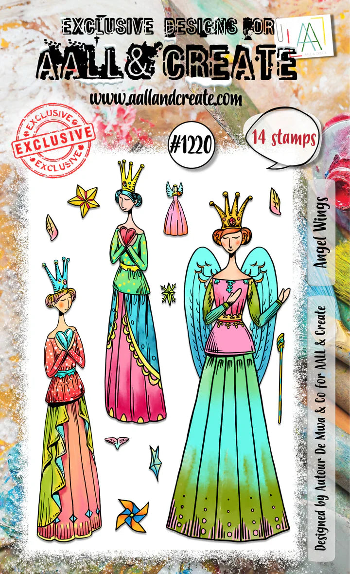 AALL And Create A6 Photopolymer Clear Stamp Set - Angel Wings