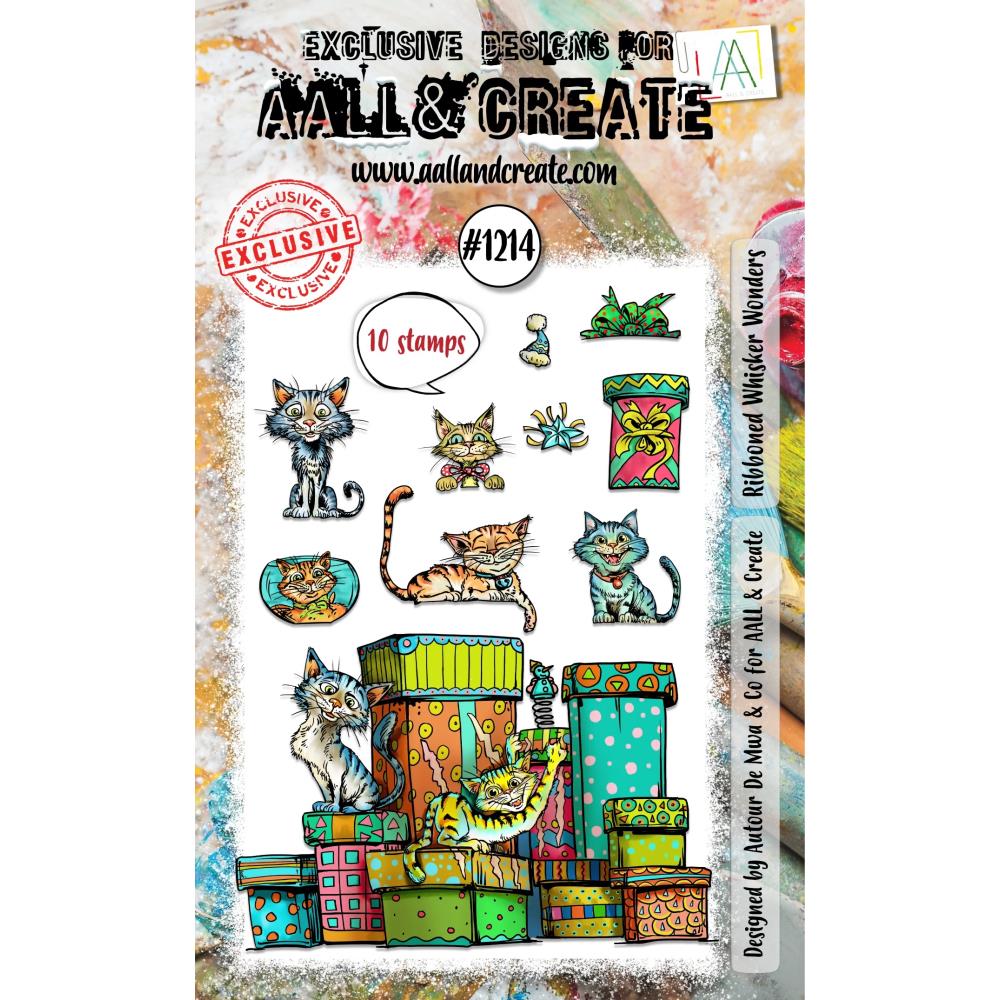AALL And Create A6 Photopolymer Clear Stamp Set - Ribboned Whisker Wonders