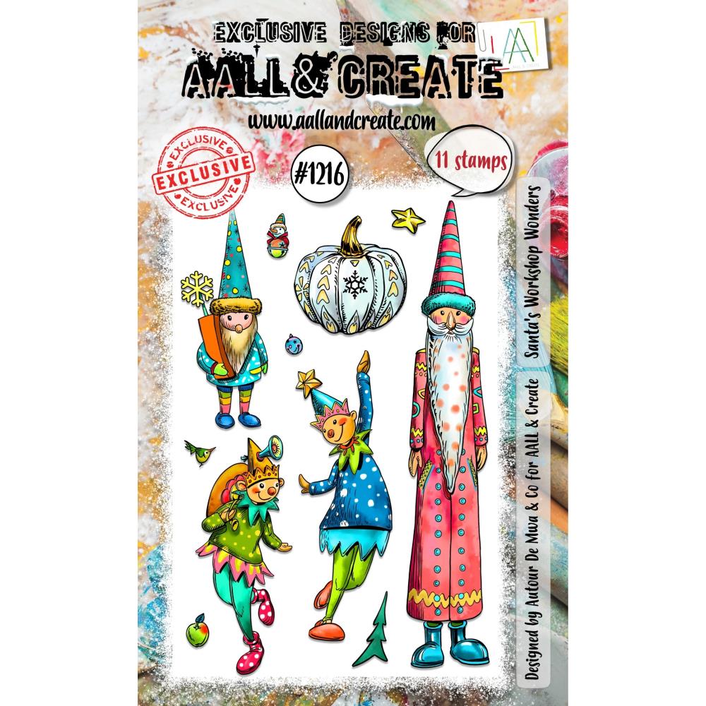 AALL And Create A6 Photopolymer Clear Stamp Set - Santas Workshop Wonders