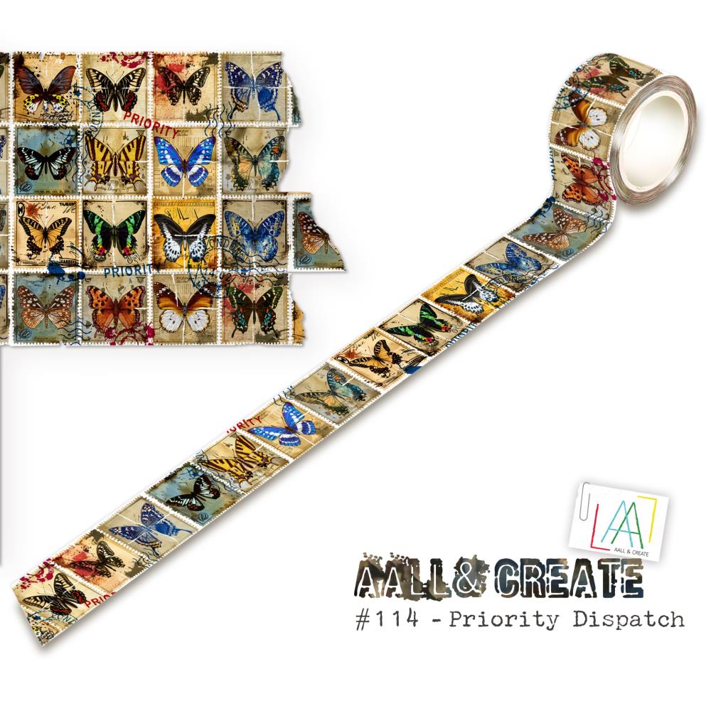 Butterfly-themed tape with a grid of butterfly images on a white background
