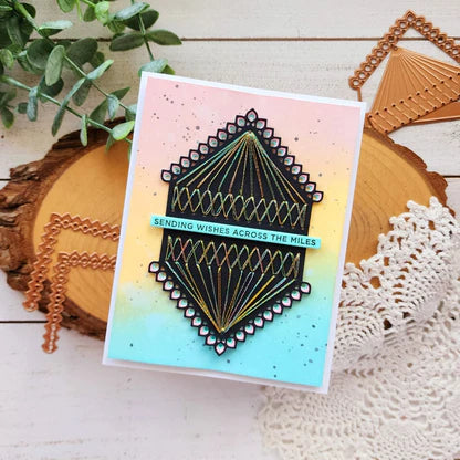 Spellbinders Etched Dies - Stitched Kaleidoscope - Hexi Gems