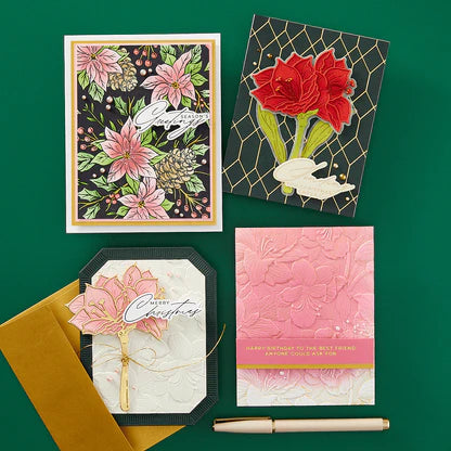 Spellbinders Press Plate - Festive Poinsettias