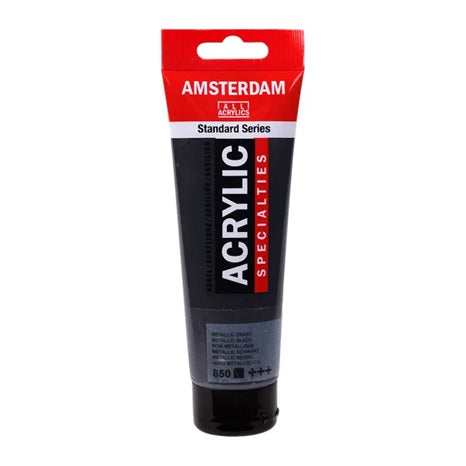 Amsterdam All Acrylics Paint - Metallic Black 850