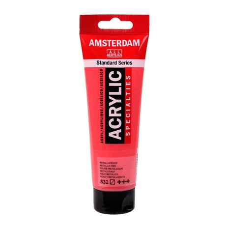 Amsterdam All Acrylics Paint - Metallic Red 832