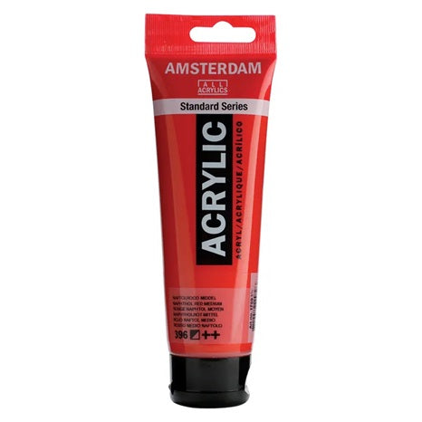 Amsterdam All Acrylics Paint - Naphthol Red Medium 396