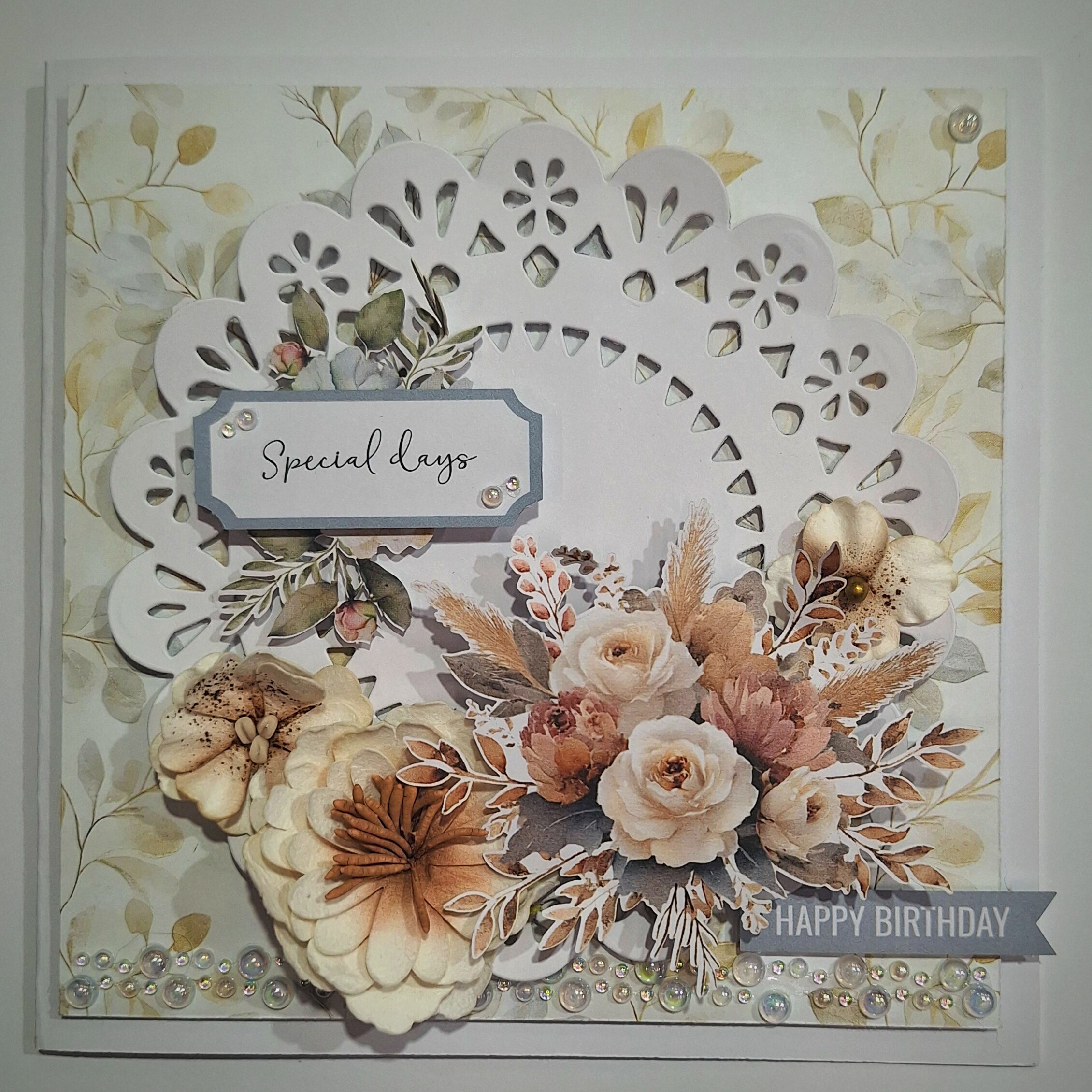 Decorative birthday card with floral elements and 'Special Days' text