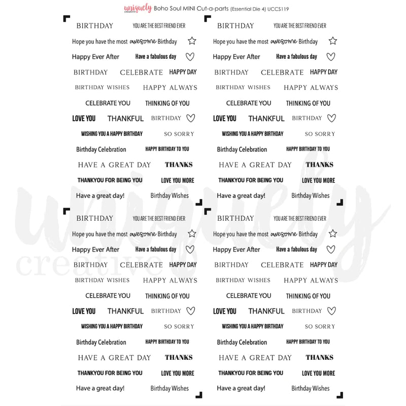 Uniquely Creative - Cut-A-Part Sheet Mini - Boho Soul