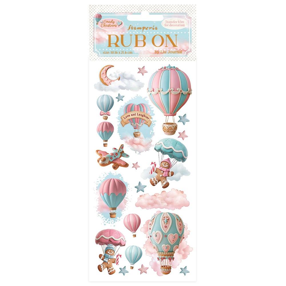 Stamperia Rub-on - Candy Christmas Air Balloons.The magic of the Rub On is to transfer an image easily into your project. 