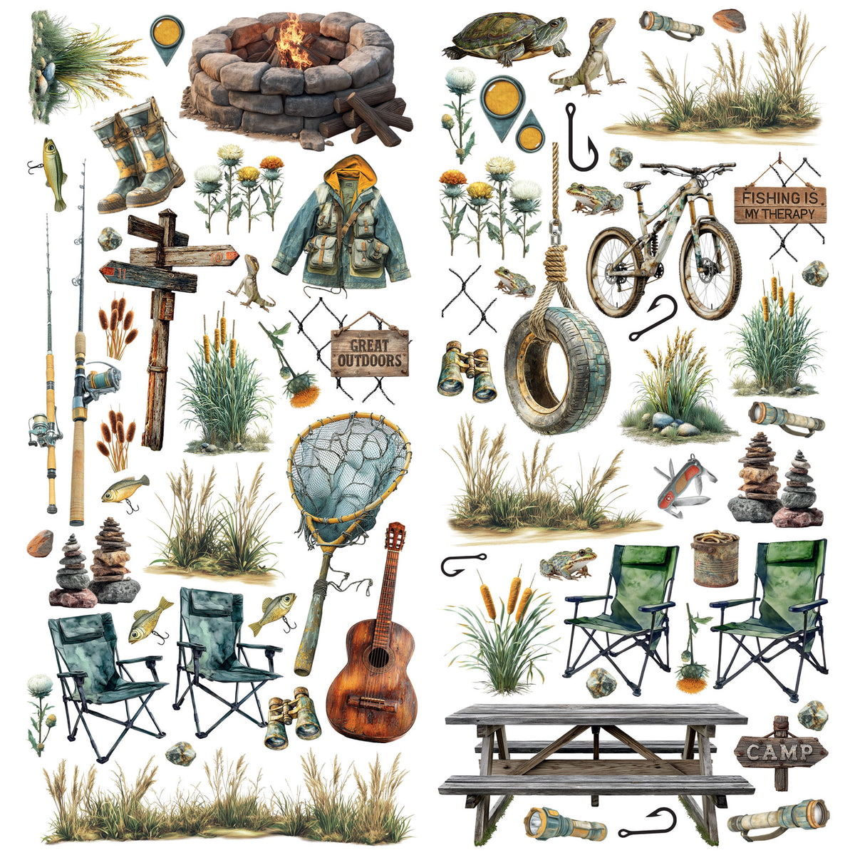 49 And Market Laser Cut Outs - Campfire Memories Fishing Elements