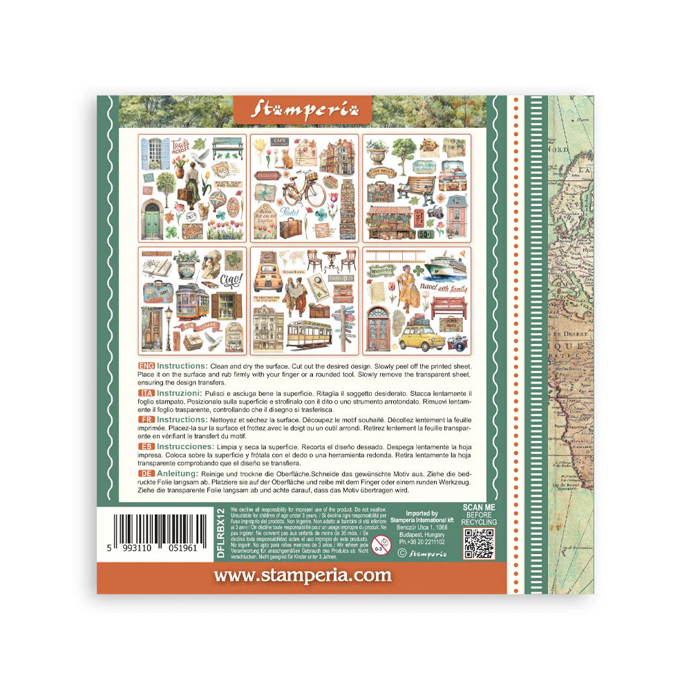 Stamperia Rub-On Kit - Art of Travelling
