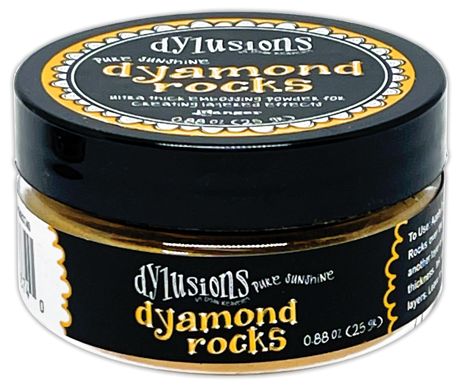 Jar of dylusions diamond rocks paint on a white background