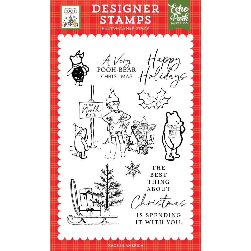 Echo Park Winnie The Pooh Christmas Stamps - Very Pooh Bear Christmas