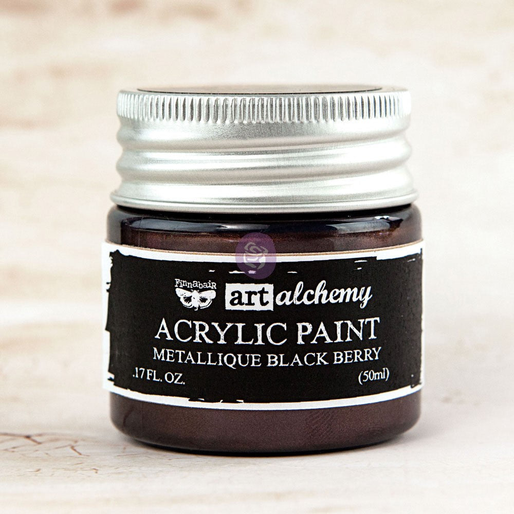 Finnabair Art Alchemy Acrylic Paint - Metallique Blackberry
