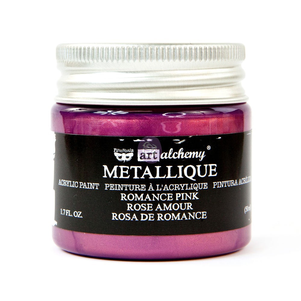 Finnabair Art Alchemy Acrylic Paint - Metallique Romance Pink
