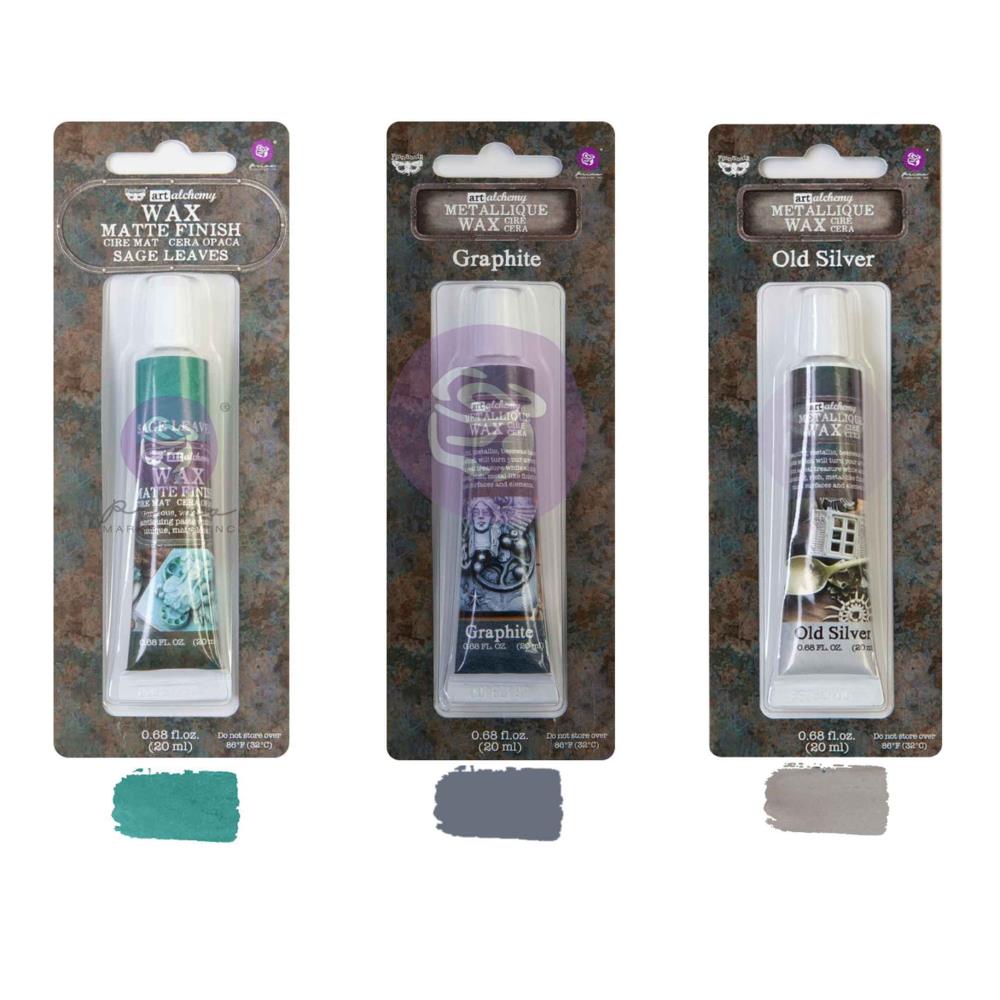 Finnabair Art Alchemy Metallique Wax 3pk Set - Steam and Frost