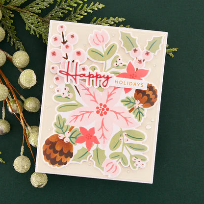 Spellbinders Stencil & Die Bundle - Christmas Florals The Classic Christmas