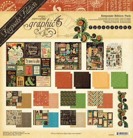 Collection of graphic design elements and papers with decorative text and patterns on a beige background.