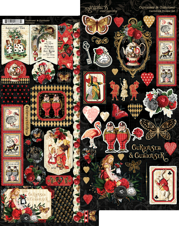 Graphic 45 Cardstock Stickers - Curiouser & Curiouser