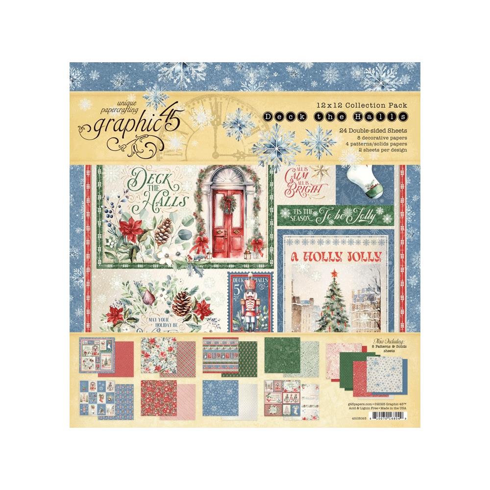 Collection pack with Christmas-themed designs on a blue, red and green design.