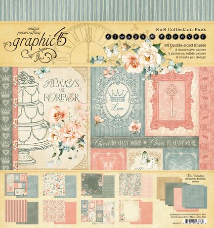 Collection pack with 'Always & Forever' theme featuring floral and romantic designs.