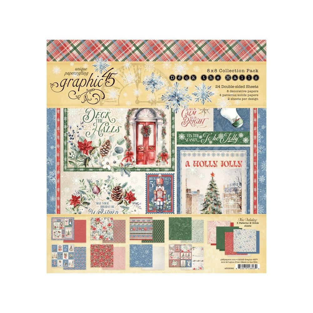 Collection of Christmas-themed paper sheets with decorative designs.