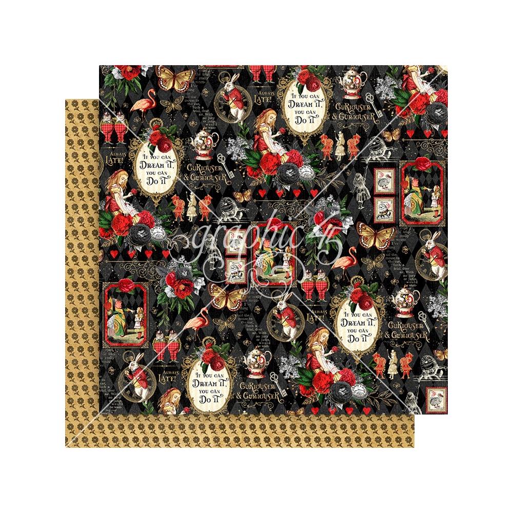 Graphic 45 Double-Sided Cardstock 12x12 Curiouser & Curiouser - Beautiful Nonsense