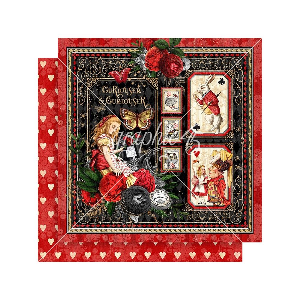 Graphic 45 Double-Sided Cardstock 12x12 Curiouser & Curiouser - Curiouser & Curiouser