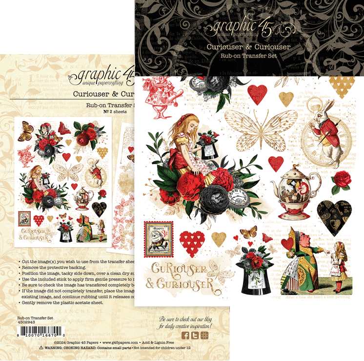 Graphic 45 Rub-On Transfers - Curiouser & Curiouser