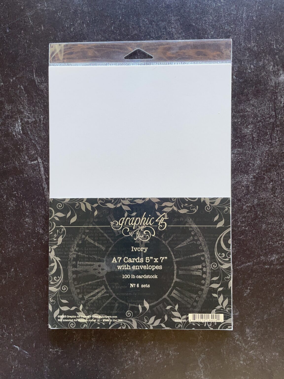 Graphic 45 Staples A7 Cards 5x7 with Envelopes – Ivory