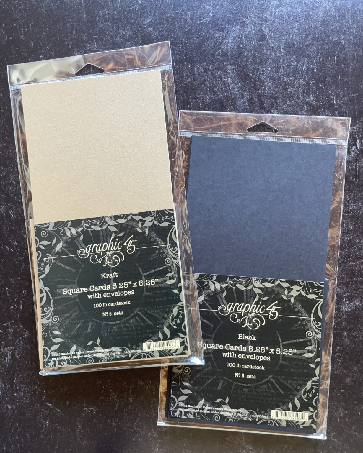 Graphic 45 Staples Square Card 5.25X5.25 With Envelope - Kraft