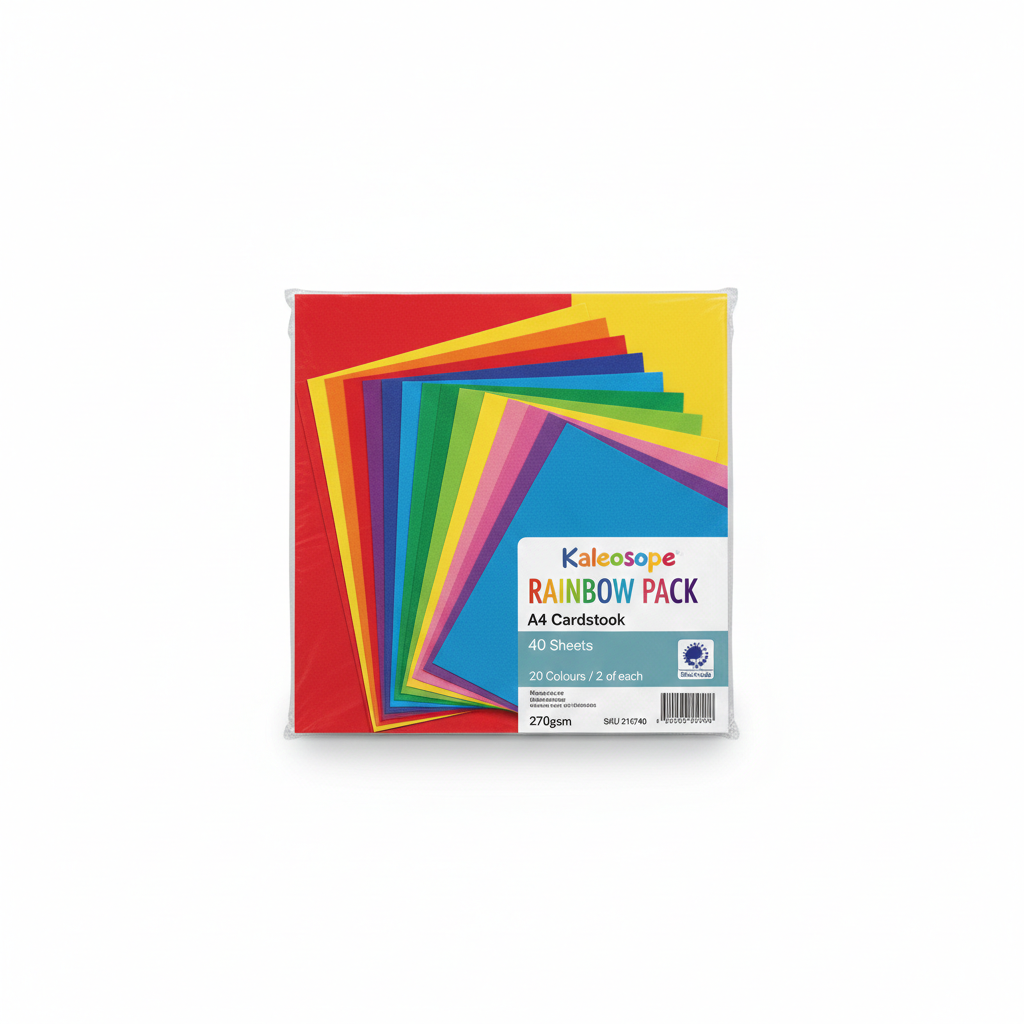 Kaleidoscope Rainbow Pack 40pcs - A4 Card