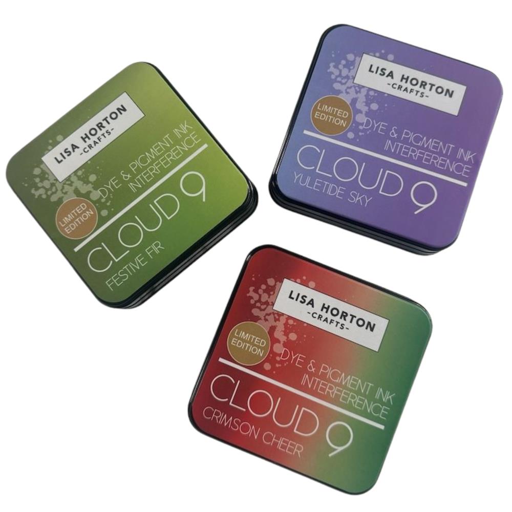Lisa Horton Crafts Limited Edition Ink Pads 3 Pk - Christmas Festive Fir and Yuletide Sky
