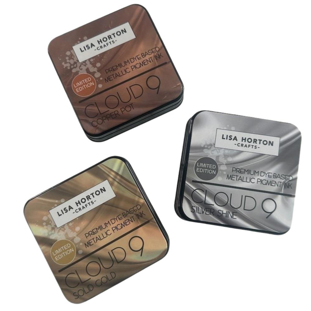 Lisa Horton Crafts Limited Edition Metallic Ink Pads 3 Pk - Silver Gold and Copper