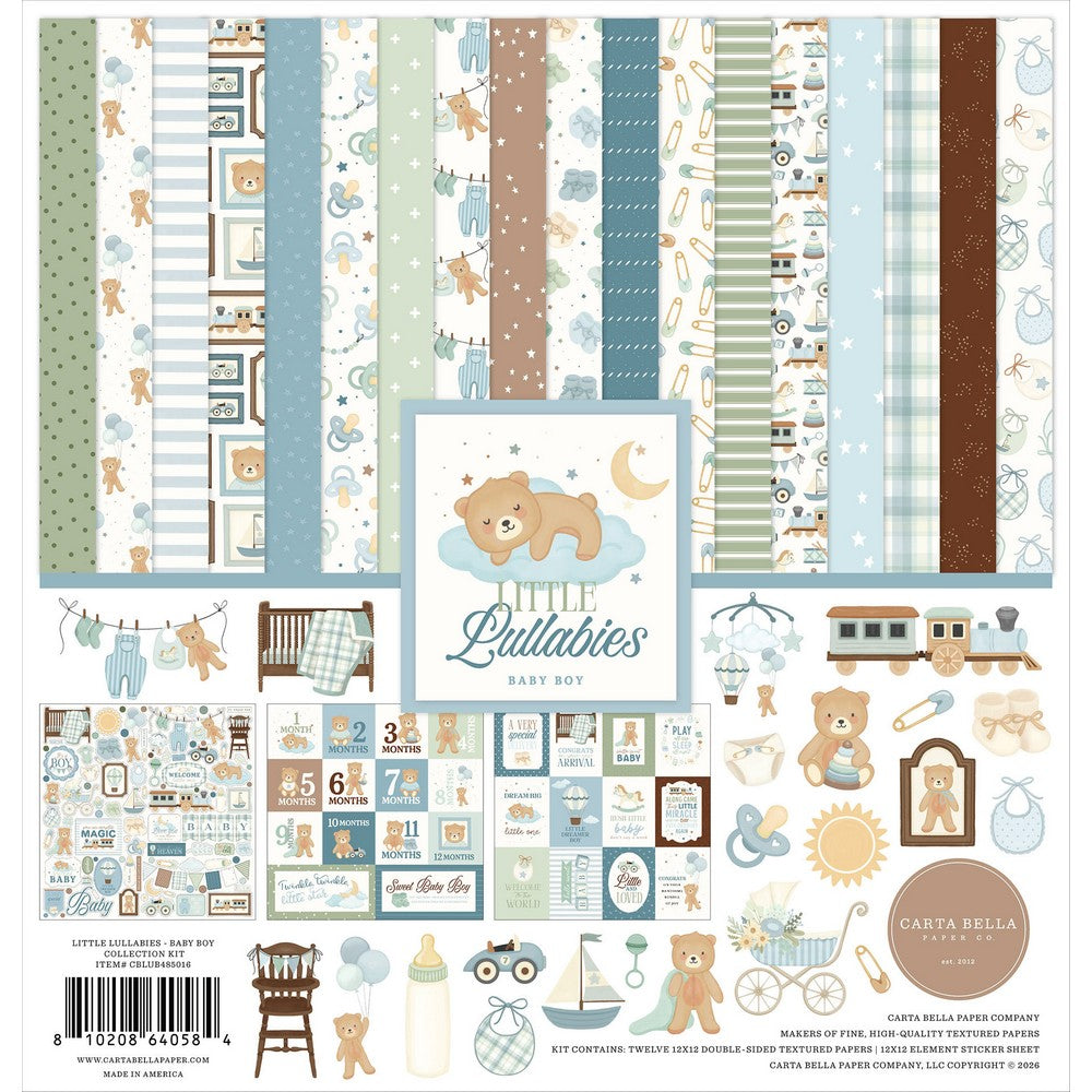 Welcome a precious baby boy with the Carta Bella Little Lullabies Collection Kit 