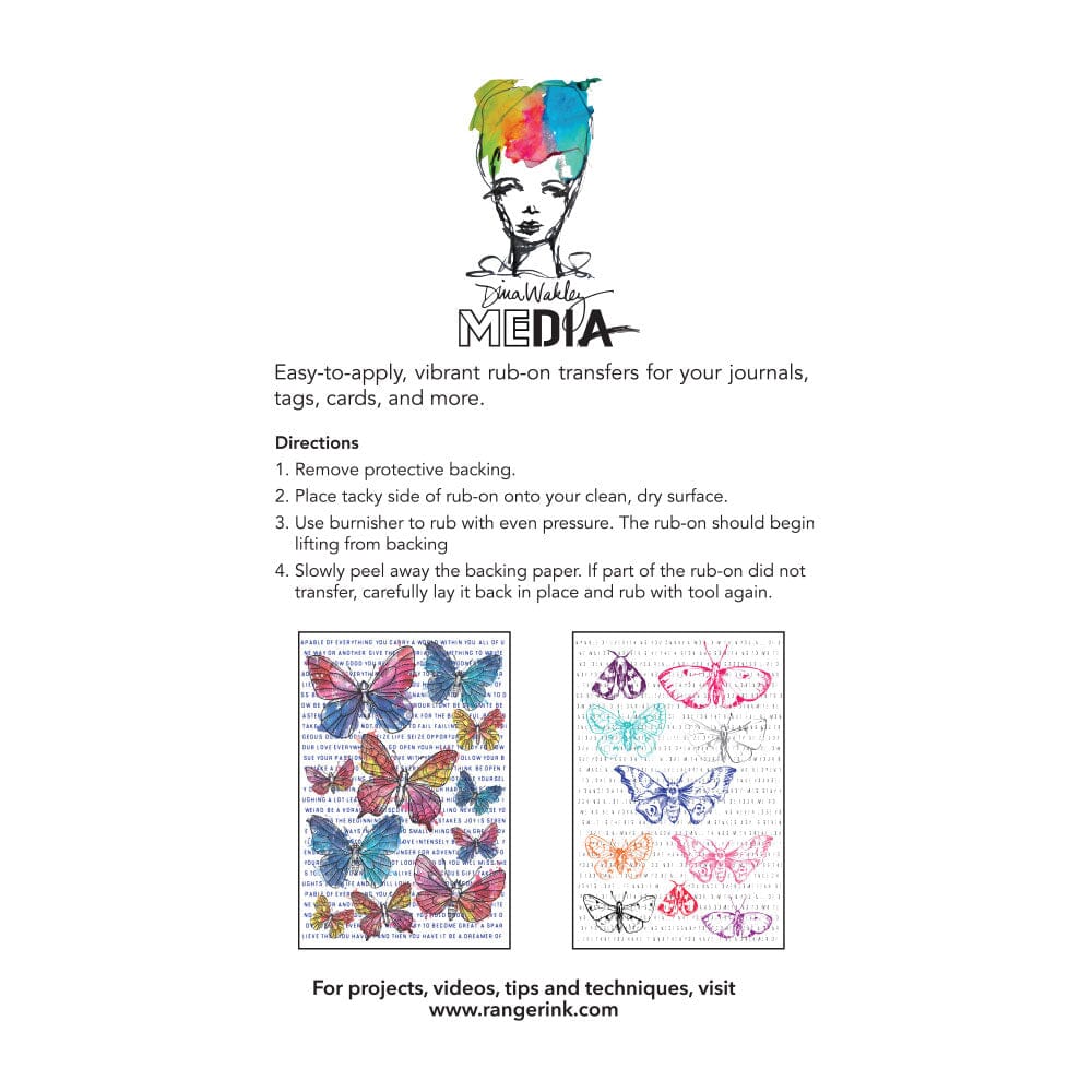 Dina Wakley Media Rub-ons - Flutters