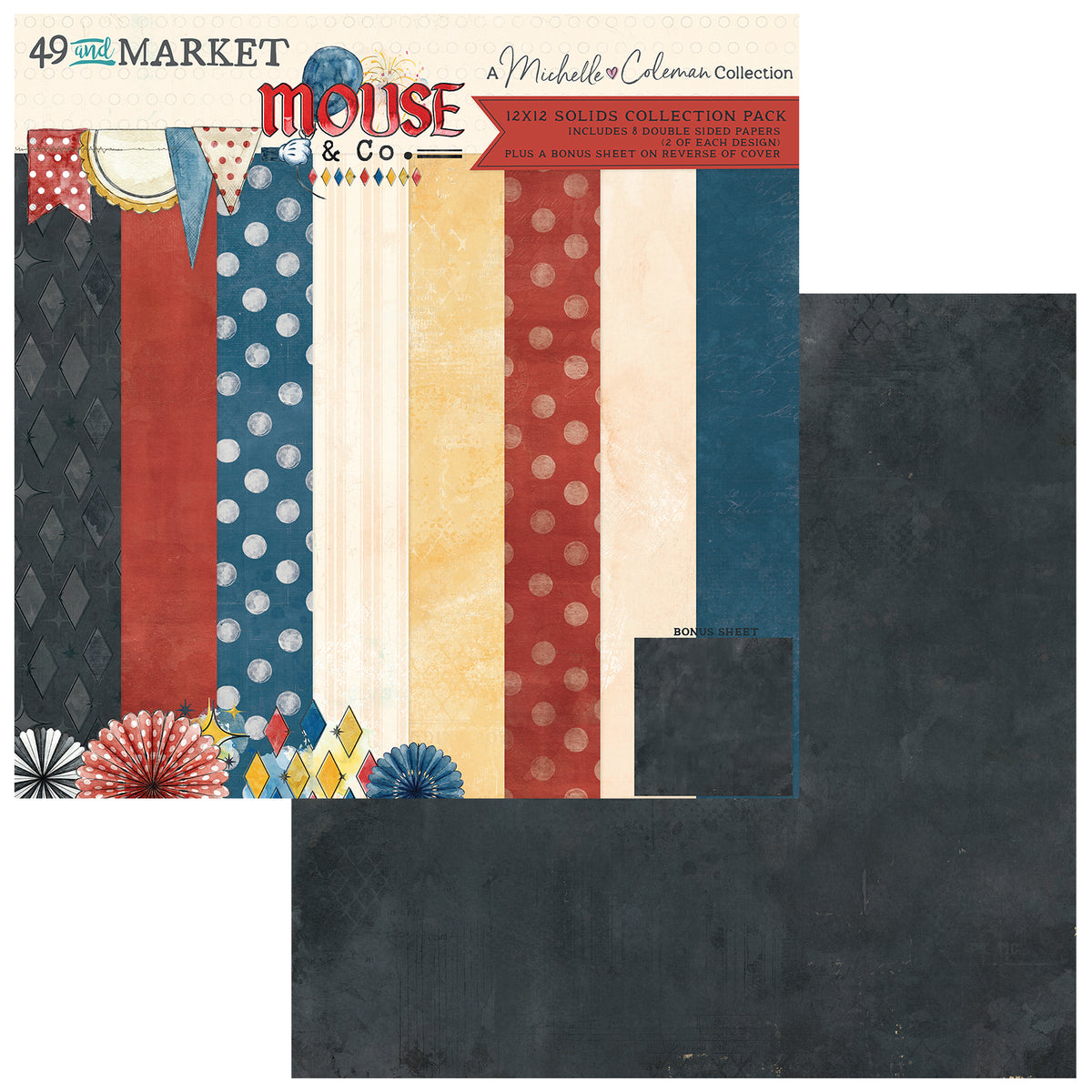 49 And Market 12X12 - Mouse & Co. – 12 x12 Solids Collection Pack