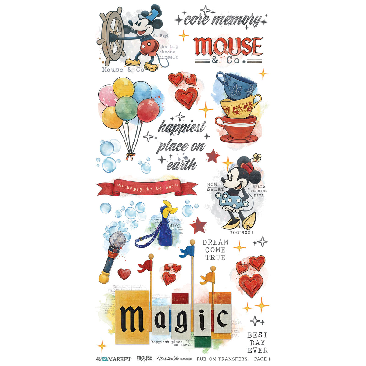49 And Market Rub-On Transfer Set - Mouse & Co.
