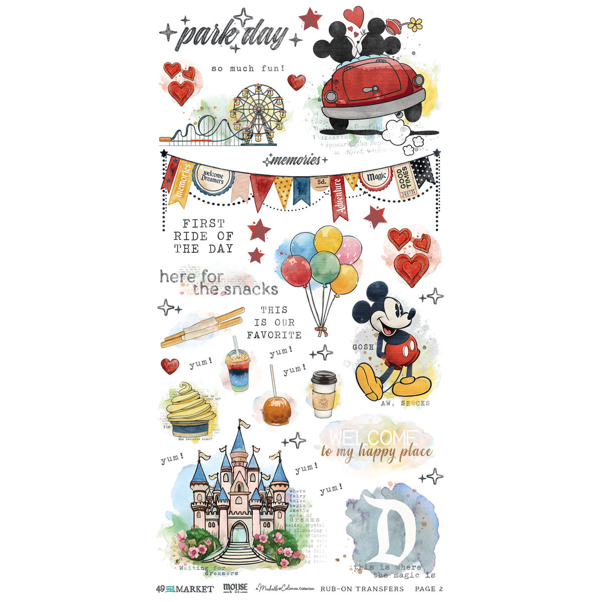 49 And Market Rub-On Transfer Set - Mouse & Co.