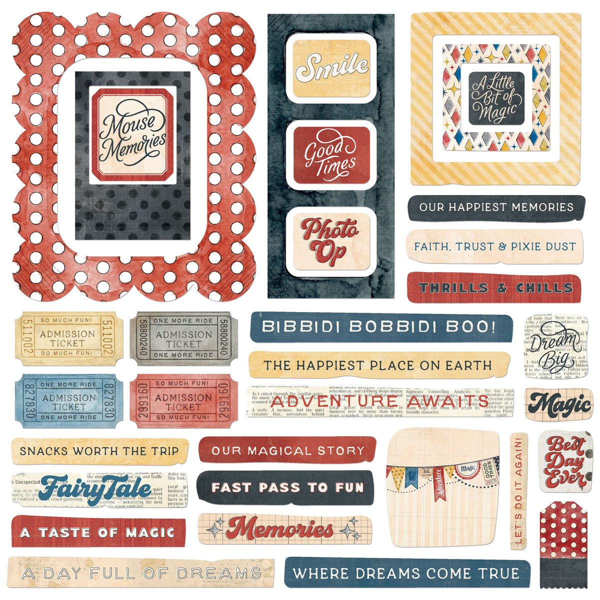 49 And Market Chipboard Sentiments - Mouse & Co. Chipboard Set