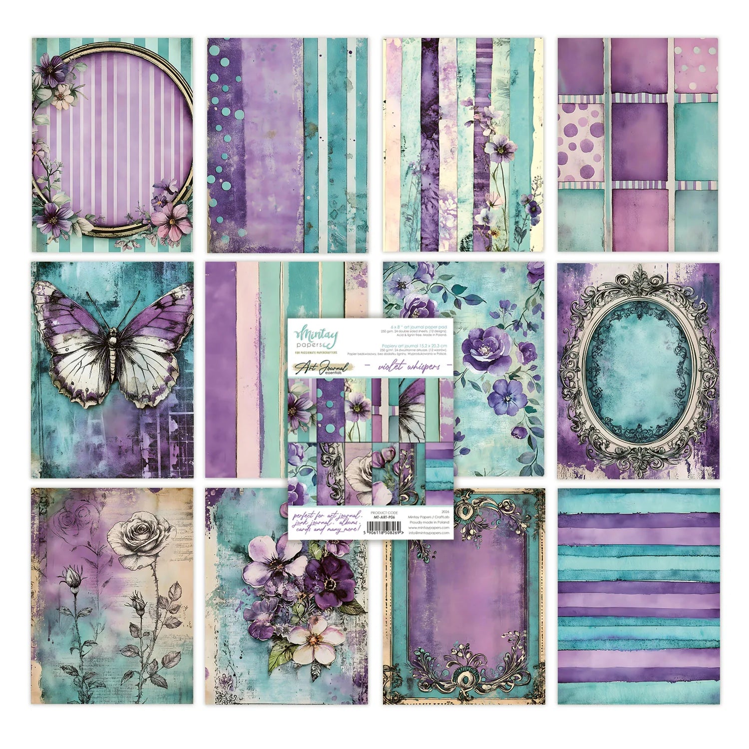 Mintay Art Journal Essentials - 6x8 Paper Pad - Violet Whispers