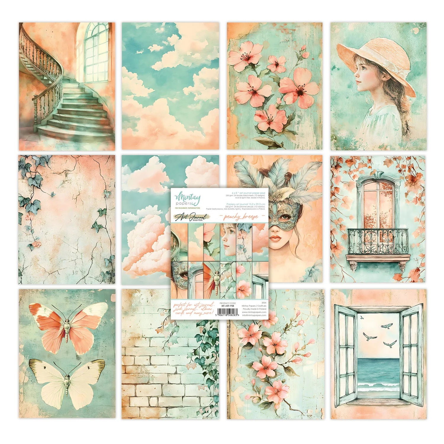 Mintay Art Journal Essentials - 6x8 Paper Pad - Peachy Breeze