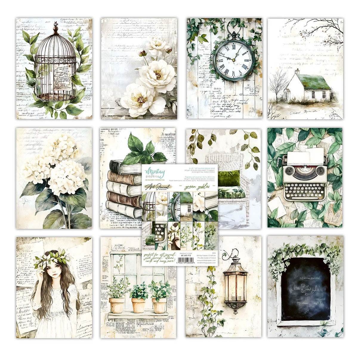 Mintay - 6x8 Paper Pad - Art Journal Essentials 10 - Green Gables