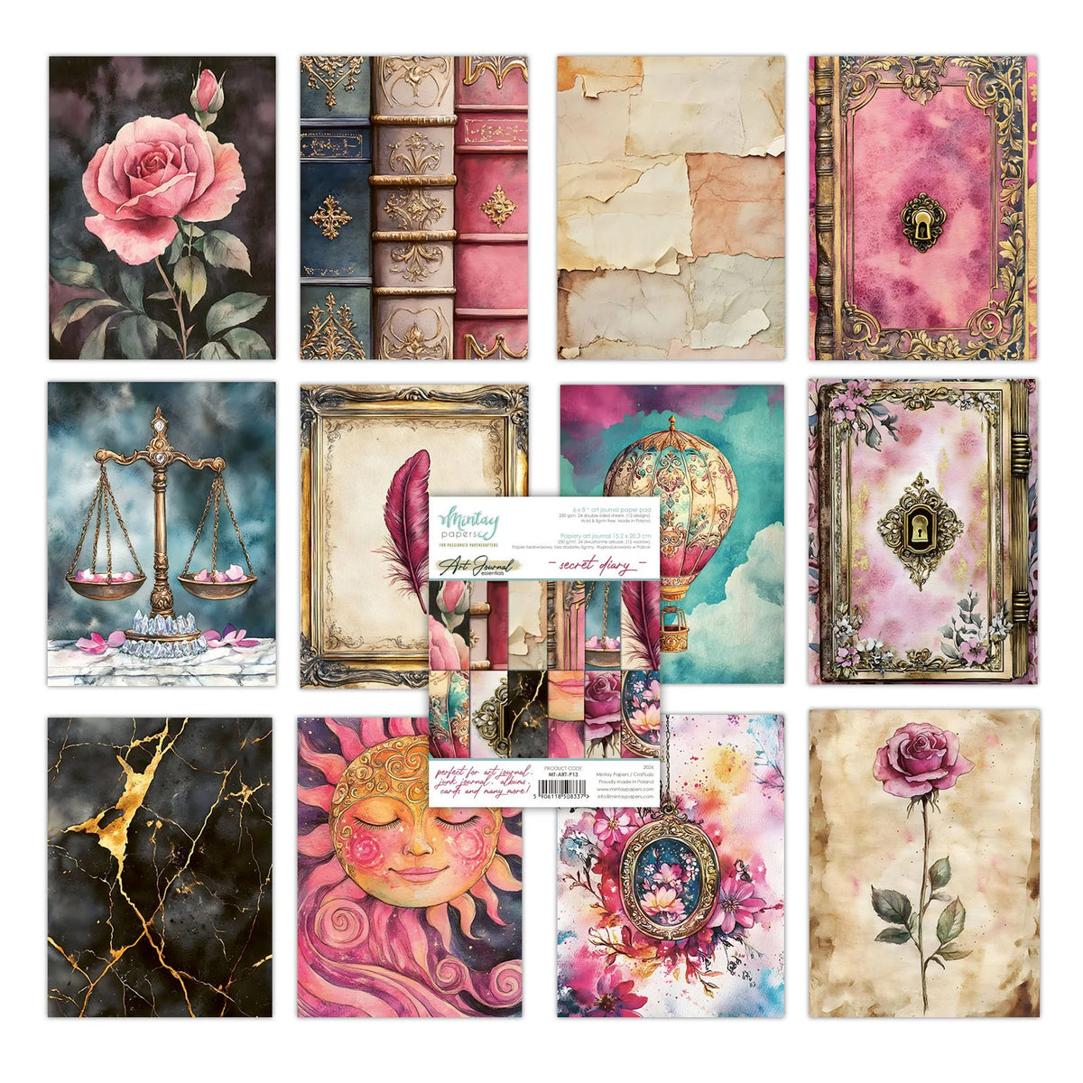 Mintay - 6x8 Paper Pad - Art Journal Essentials 13 - Secret Diary