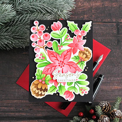 Spellbinders Stencil & Die Bundle - Christmas Florals The Classic Christmas
